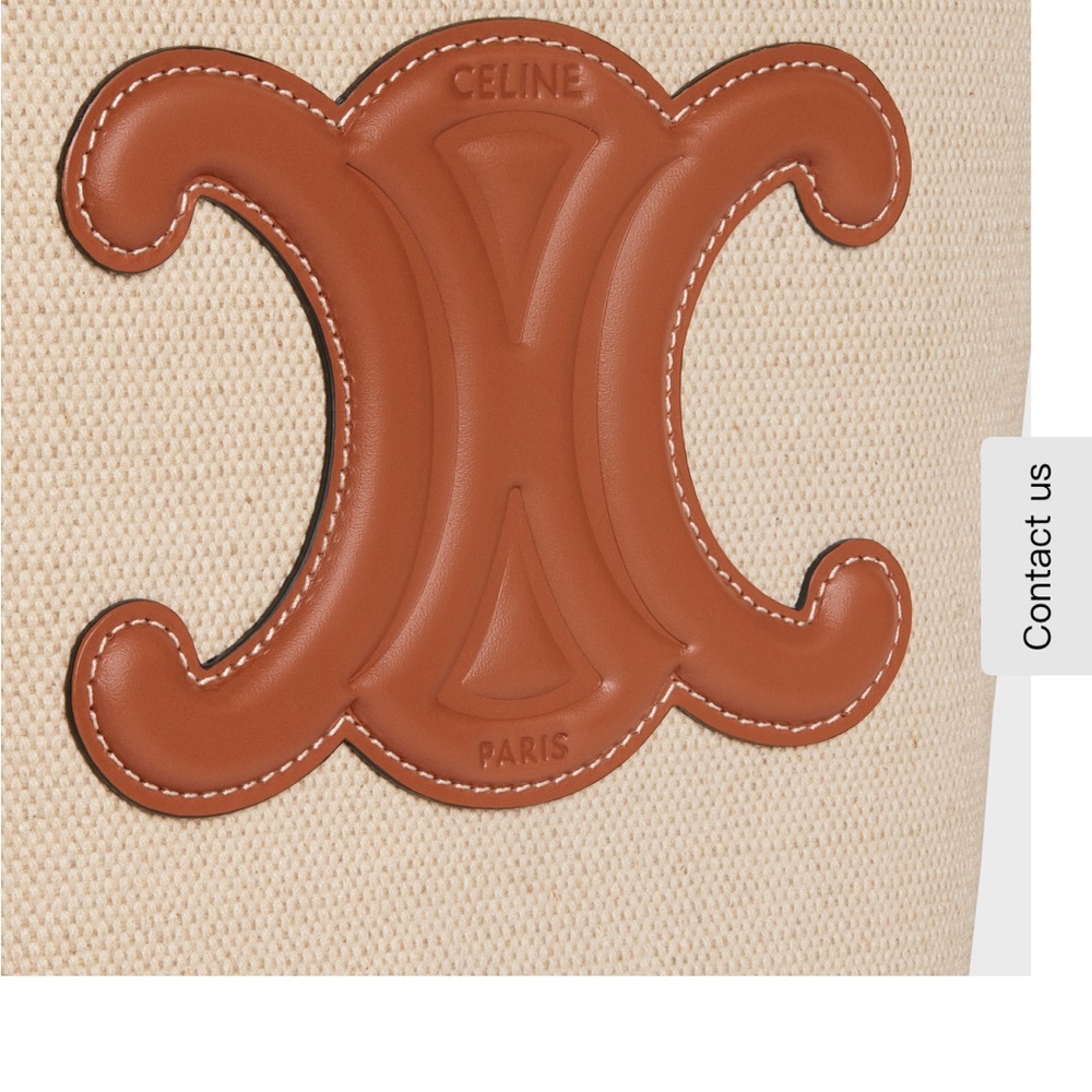 Celine SMALL BUCKET CUIR TRIOMPHE in TEXTILE AND CALFSKIN - Picture 4 of 6